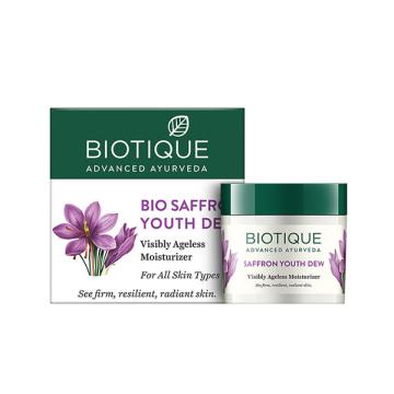 Biotique Bio Saffron Youth Dew Visibly Ageless Moisturizer for All Skin Types 50 gm
