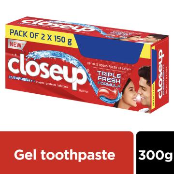 Closeup Everfresh+ Red Hot Gel Toothpaste 150 g (Pack of 2)