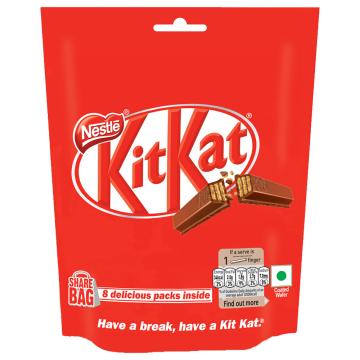 KitKat Chocolate Share Bag 123.2 g (Pack of 8)