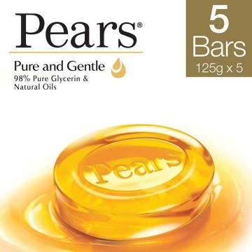 Pears Pure & Gentle Soap with Natural Oils 125 g (Buy 4 Get 1 Free)