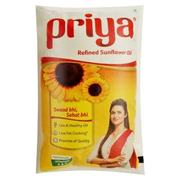 Priya Fortified With Vitamin A & D Refined Sunflower Oil 1 L