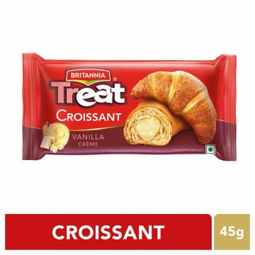 Britannia Treat Vanilla Creme Croissant 45 g (Pack)