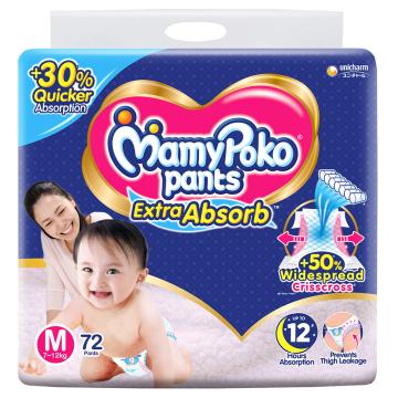 MamyPoko Extra Absorb Pants (M) 72 count (7 - 12 kg)