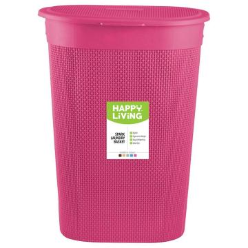Happy Living Pink Plastic Laundry Basket 55 L