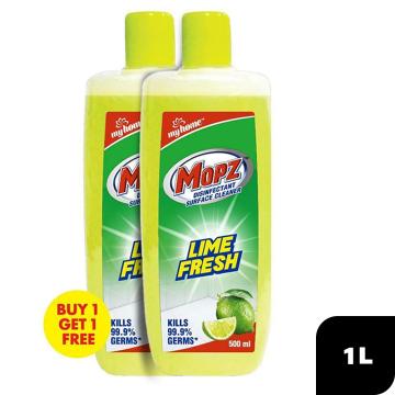 My Home Mopz Lime Fresh Disinfectant Surface Cleaner 500 ml (Buy 1 Get 1 Free)