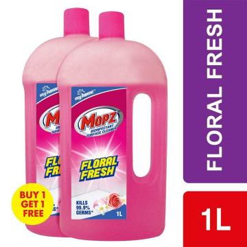 My Home Mopz Floral Fresh Disinfectant Surface Cleaner 1 L (Buy 1 Get 1 Free)