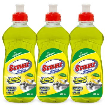 My Home Scrubz Lemon Dishwash Liquid 500 ml (Pack of 3)
