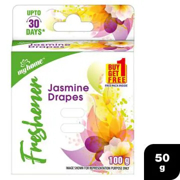 My Home Jasmin Drapes Air Freshener Block 50 g (Buy 1 Get 1)