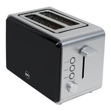 BPL MX 750 Watts Kitchen Up Pop Up Toaster with 2 Slice Stainless Steel Toaster, Black/Silver, BPTPM0022S
