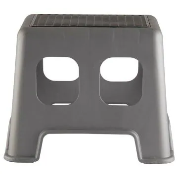 Home One Robo Silver and Black Plastic Stool (Small)