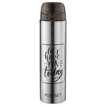 Happy Living Stainless Steel Water Bottle 800 ml with Black Lid