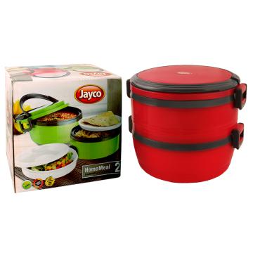 Jayco Red Plastic Insulated 2 Senior Home Meal Hot Lunch Pack 670 ml