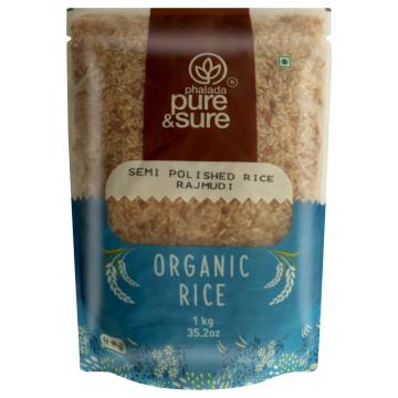Phalada Pure & Sure Organic Semi Polished Rajmudi Rice 1 kg