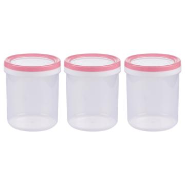 Amson Easy Spin Pink Round Plastic Container 1.5 L (Set of 3)