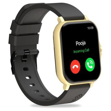 pTron Pulsefit P261 Bluetooth Calling Smartwatch, 1.7 inches, 1-year warranty, Smart Features Smart Notifications, Camera Remote Control, Listen to Music on the Watch, Raise & Wake Display, BLACK & GOLD