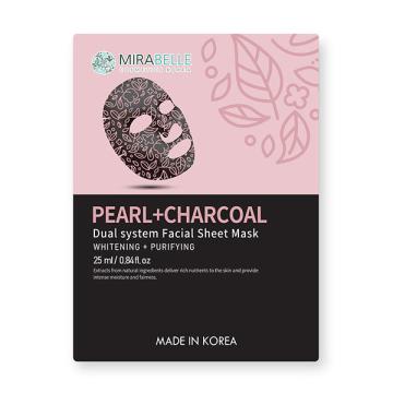 Mirabelle Korea Pearl + Charcoal Dual System Facial Sheet Mask 25 Ml