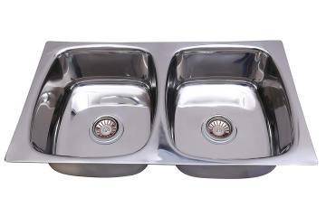 CROCODILE 304 Grade Stainless Steel Double Bowl Kitchen Sink 32
