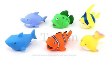 Toysm Multicolor Plastic Fish Swimming Water Bath Toys (Pack of 6)