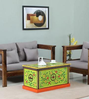 SA Handicraft Mango Wood Coffee Table (Green)