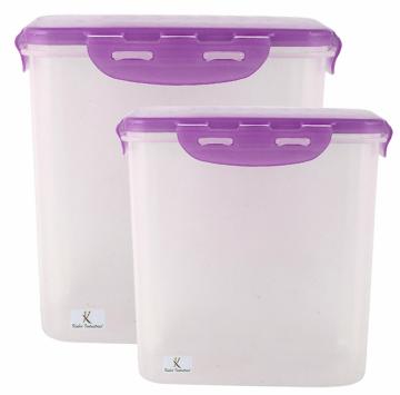 Kuber Industries Purple Plastic Airtight Food Storage Container 1750 + 1350 ml (Set of 2)