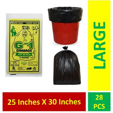 G 1 Black Garbage Bags 14 pcs 25 inch x 30 inch (Pack of 2)