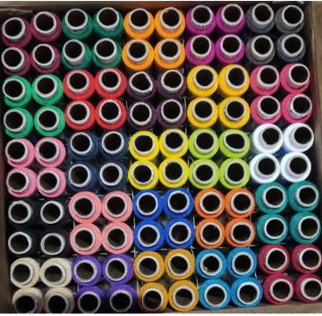 Wiffo (Thread Reel 100 pcs Box)100% Spun Polyester Sewing Thread 100 Tubes (25 Shades 4 Tube Each) Ladies Special Thread/Dhaga 100 Pcs Sewing Threads Spools with Fast Colour Design,150M
