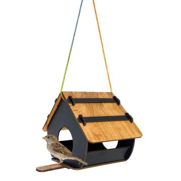 Woodonick Wooden Bird House, Wooden Bird Feeder for Outdoor Balcony Garden Hanging