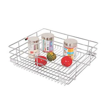 RAB Kitchen Basket Stainless Steel Plain Basket for Kitchen Cabinet Drawer Organizer Tray (Code:- King, 15