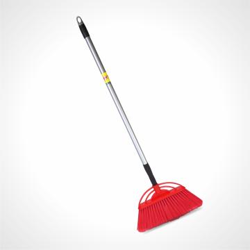 HIC Plastic Floor/Ceiling Brush Long and Soft bristles with Extendable. Rod to Adjust to Your Height