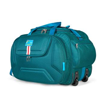 MEDLER Derben Nylon 55 litres Waterproof Strolley Duffle Bag- 2 Wheels - Luggage Bag (Turquoise)