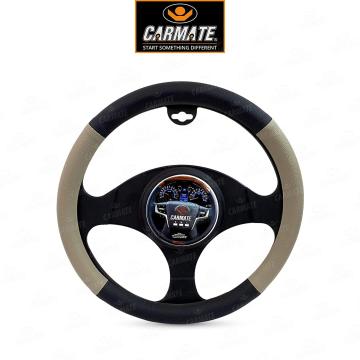 CARMATE Sporty Grip Car Steering Cover for Volkswagon - Polo Medium (Camel-Black)