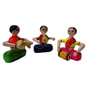 Yamkay Wooden Dolls-Musical Set Fe-Male Color May Vary Pack of 1
