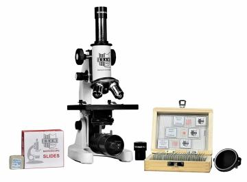 ESAW Student Compound Biological Microscope with 25 Prepared Microscope Slides(Mag: 100x to 675x)