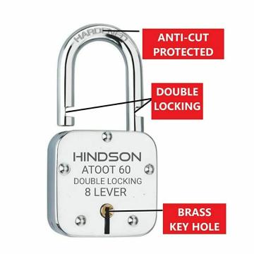 Hindson lock and key door lock for home Silver Alloy Steel Keyed Padlocks with Keys