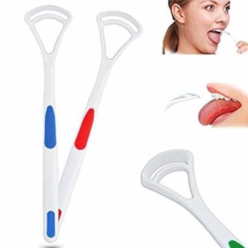 FRESTYQUE Oral Multicolor Tongue Cleaner Brush Scraper, 2 pcs