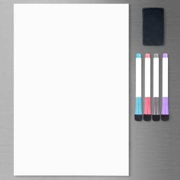 LifeKrafts White Dry Erase Magnetic Sheet with 4 Markers and 1 Eraser 43 cm x 28 cm