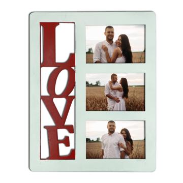 EXPLEASIA Valentine Special Wooden Photo frame| photo frame for wall decor| Valentine gifts | Birthday Gifts| Gifts Items (White(4x6))