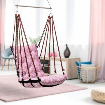 Curio Centre Pink Soft Cotton Hanging Hammock Swing for Adults 58 x 53 x 216 cm