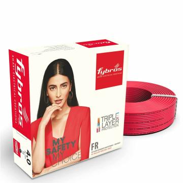 Fybros Red Copper Multistrands Fr Insulated 4 Sq Mm Wire Cable 45 Meter