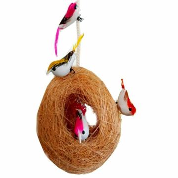 Liveonce Set Of 1 Decoration Bird Nest (6 Birds)