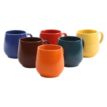 LA TABLEWARE U shapped multi color 150 ml tea cups - set of 6
