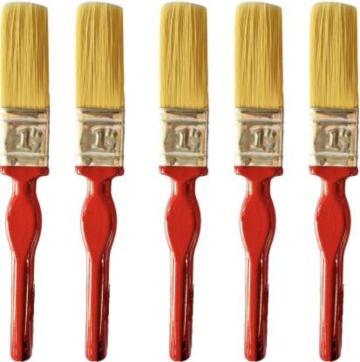 Orson 1 inch Red and Beige Paint Brush (Pack of 5)
