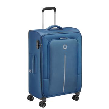 Delsey Caracas Polyester 68 cm 4 Double Wheels Blue Soft Suitcase