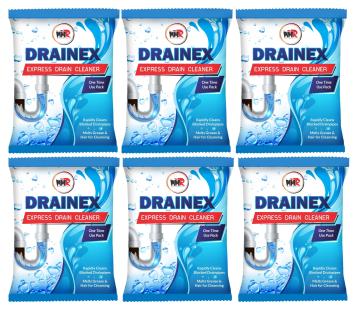 MMR Drainex Drain Cleaner Powder Remove Blockages in Washbasin Septic Sinks Pipes Drainage 50gX6N
