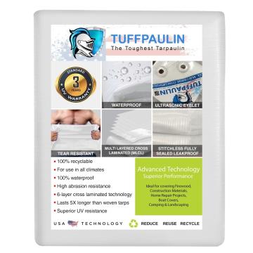 TUFFPAULIN 60FT X 60FT 120 GSM Transparent Tarpaulin 100% Waterproof