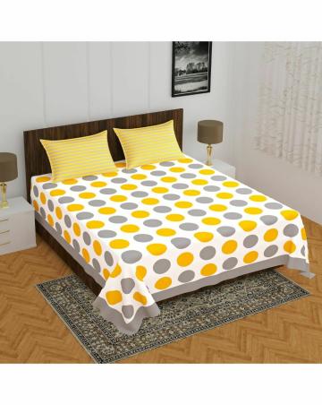 K. K. FAB & FASHION - TC-104 Cotton Double Bedsheet with 2 Pillow Covers