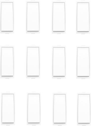 Jelectricals Beige Plastic Electric Switch 6 Amp-White Light Socket (Pack Of 12)