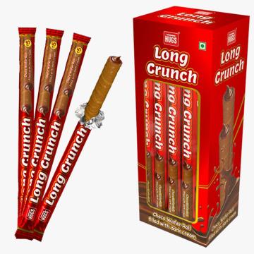 Hugs Long Crunch | Chocolate Wafer Rolls | Choco Wafer Sticks (30 pcs inside)