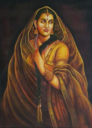 Hanish Arts & Crafts Modern Rajasthani Handmade Painting 24 inch x 36 inch (mdn07_ md12)
