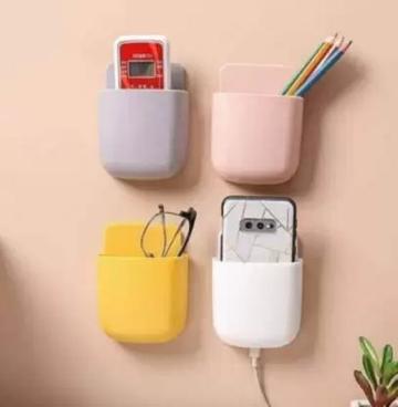Eclectic Home 4 Compartments Plastic Wall Mounted Accessory Holder (Multicolor)